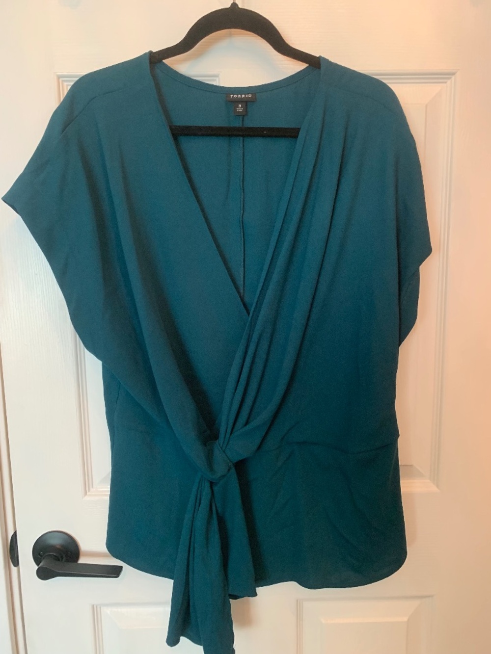 Torrid Teal blue shirt with side tie